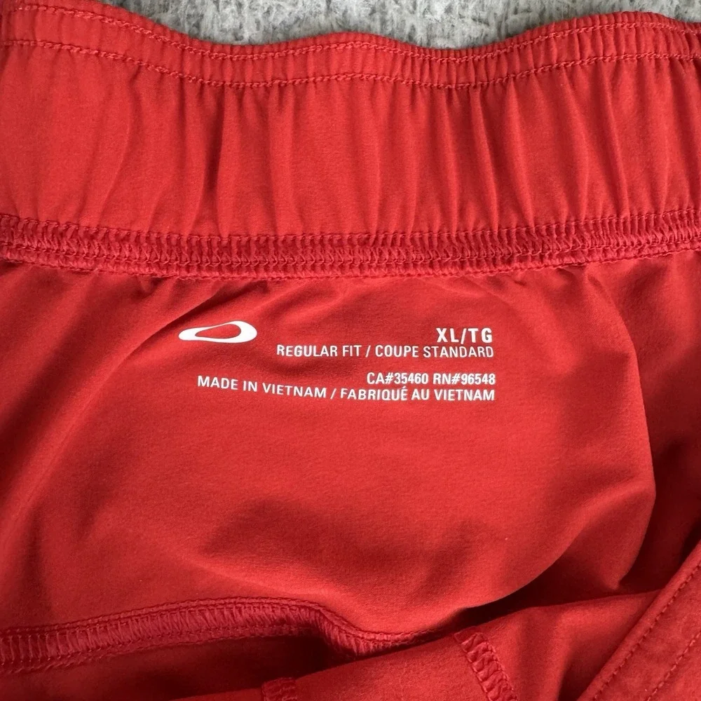 Oakley Mens Board Shorts Size Xl Red Swim Trunks Drawstring